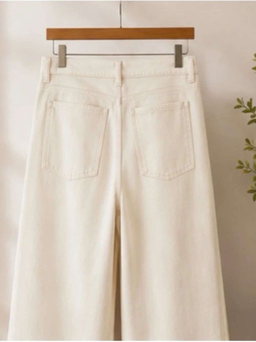 J. Crew Cream Wide-Leg High-Rise Jeans
